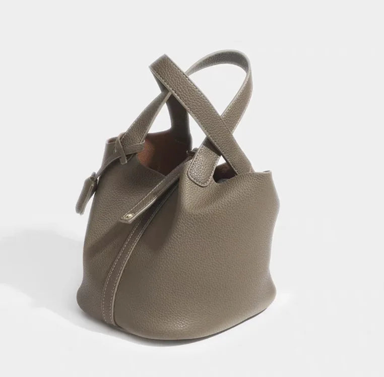 Faux Leather Bucket Bag – Chic & Versatile Women's Handbag