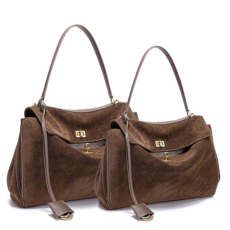 Women's Suede genuine leather Bag Shoulder Handbag Luxury Designer
