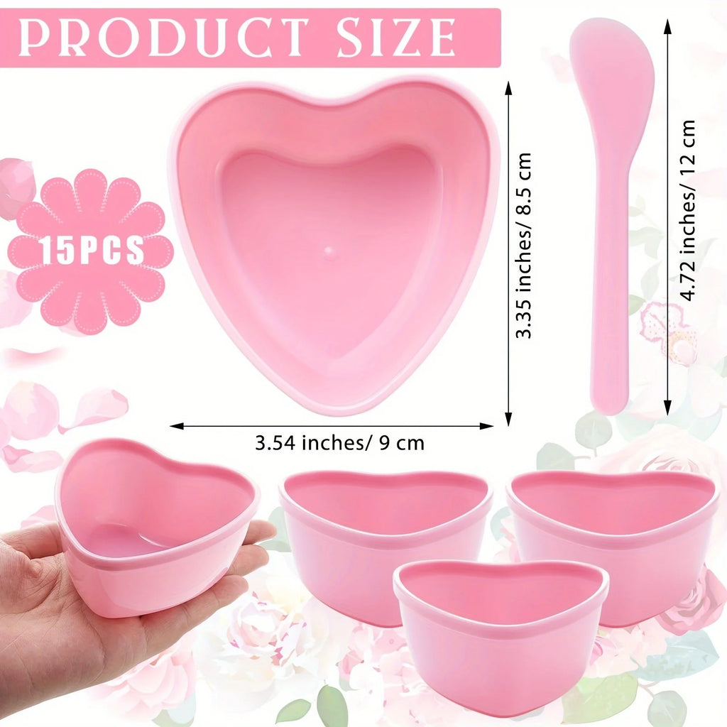 6-Piece Heart-Shaped Facial Mask Mixing Set - Pink