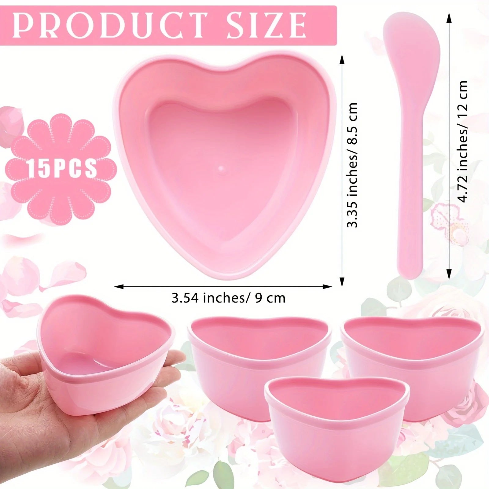 6-Piece Heart-Shaped Facial Mask Mixing Set - Pink