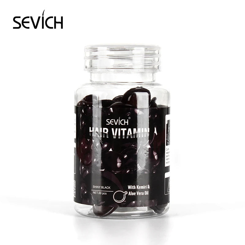 30Pcs Anti Hair Loss Hair Vitamin Capsule Oil Keratin Complex Oil Smooth Silky Hair Serum Hair Mask Repair Frizz Damaged Sevich Nanasbeautyholic