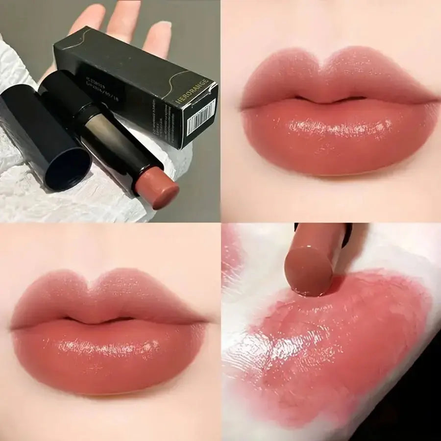 Moisturizing Mirror Lipstick – Waterproof, Long-Lasting Lip Gloss in Red & Brown Shades