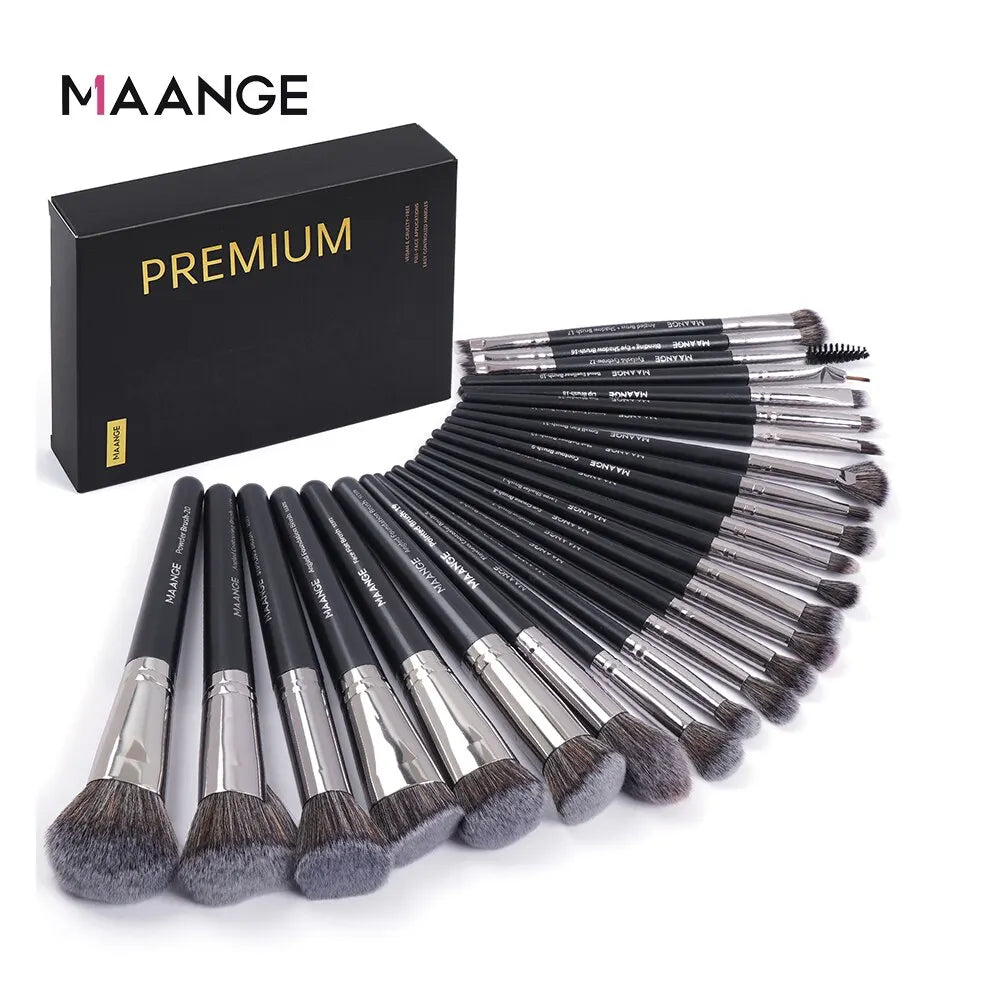 MAANGE Professional Gift Box 25 Pieces Makeup Brushes Kit Face Eye Beauty Brushes For Foundation Conceal Eyeshadow Contour Brush Nanasbeautyholic