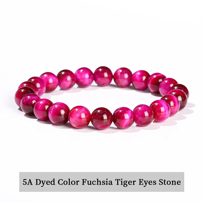 Natural Gemstone Bead Bracelet — Amethyst, Tiger Eye, Crystal, Agate & More | Reiki Healing Jewelry