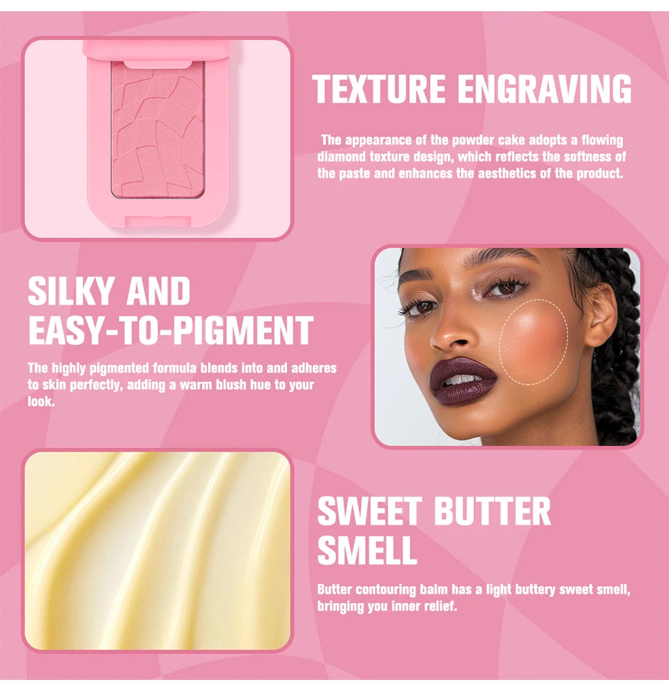 Professional Makeup Powder Blush 12HR Wear Vegan Formula Blusher Makeup Blush in Bar Cosmetics Palette Powder Pink Cream Face Nanasbeautyholic