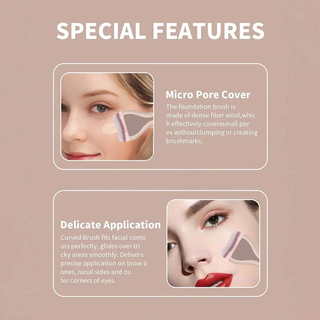 MAANGE 2pcs Foundation Makeup Brushes Set Ultra Thin Top Mask Brush For Liquid Cream Cosmetics Blending Beauty Tool Premium Gift Nanasbeautyholic