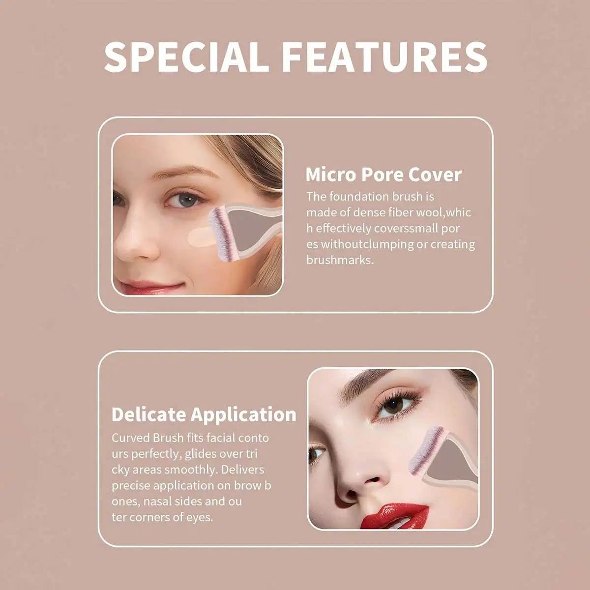 MAANGE 2pcs Foundation Makeup Brushes Set Ultra Thin Top Mask Brush For Liquid Cream Cosmetics Blending Beauty Tool Premium Gift Nanasbeautyholic