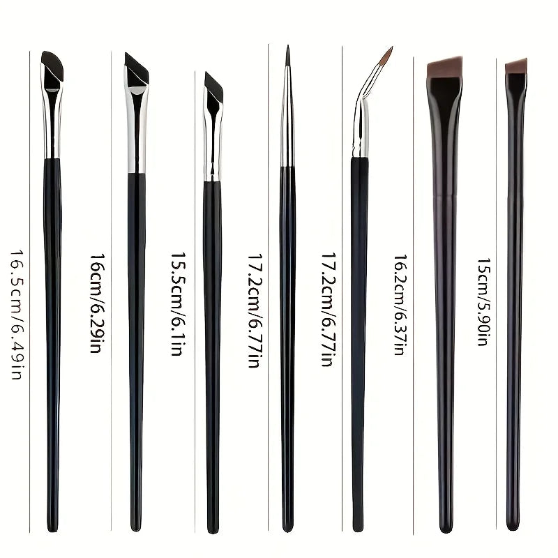 7 combination precision detail makeup brushes, eyeliner and eyebrow brush sets, with ultra-thin eyebrow and lower eyelid brushes Nanasbeautyholic