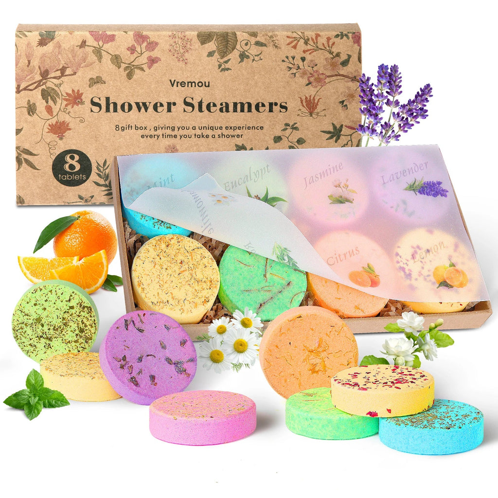 Shower Steamers Aromatherapy - 8 Pack Birthday Gifts for Women - SWCANDY 8 Pcs Mothers Day Gifts for Her Mom Men Teen Adults Nanasbeautyholic