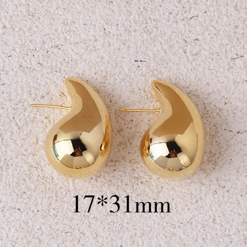 Water Drop Stud Earrings — Minimalist Gold & Silver Teardrop Studs for Women
