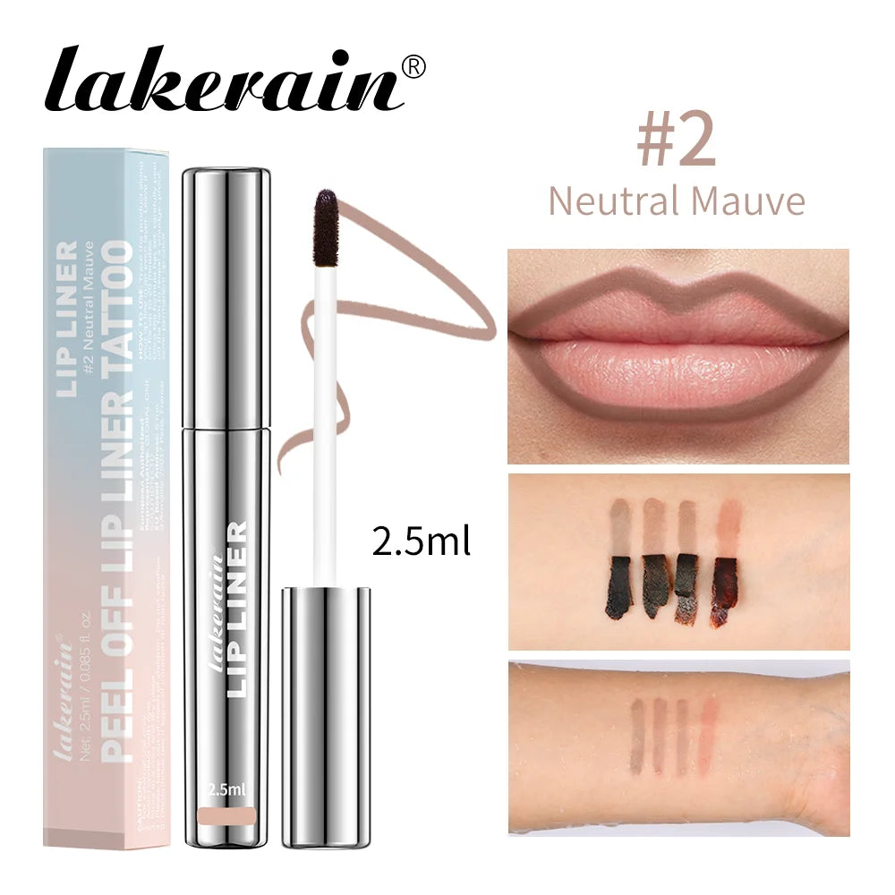Peel-Off Lip Liner & Tint | Waterproof Long-Lasting Matte | 10 Shades