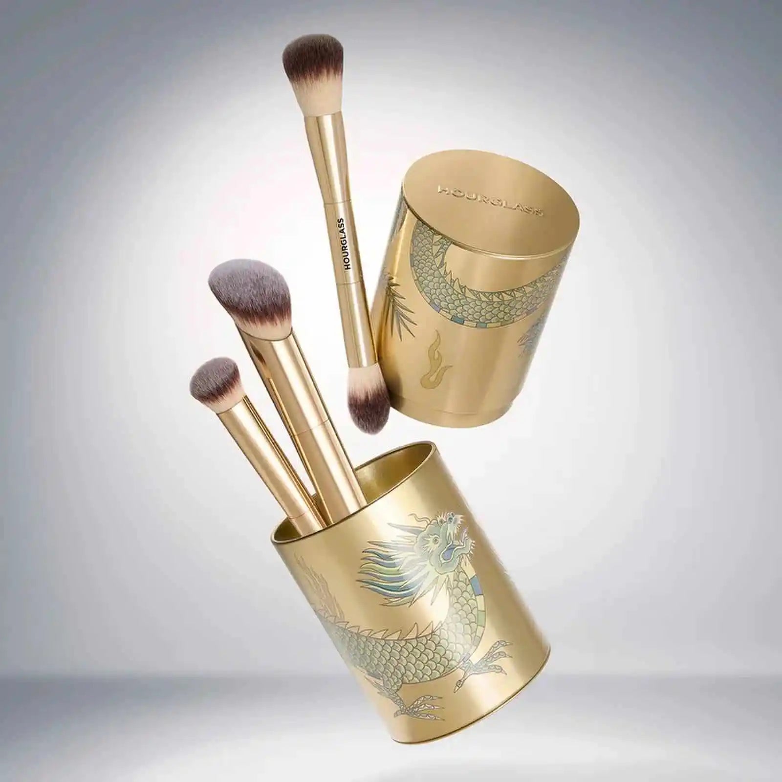 Hourglass Makeup Brush - 3piece Foundation Brush Loose Powder Brush Concealer Brush New Design + Brush Cartridge Nanasbeautyholic