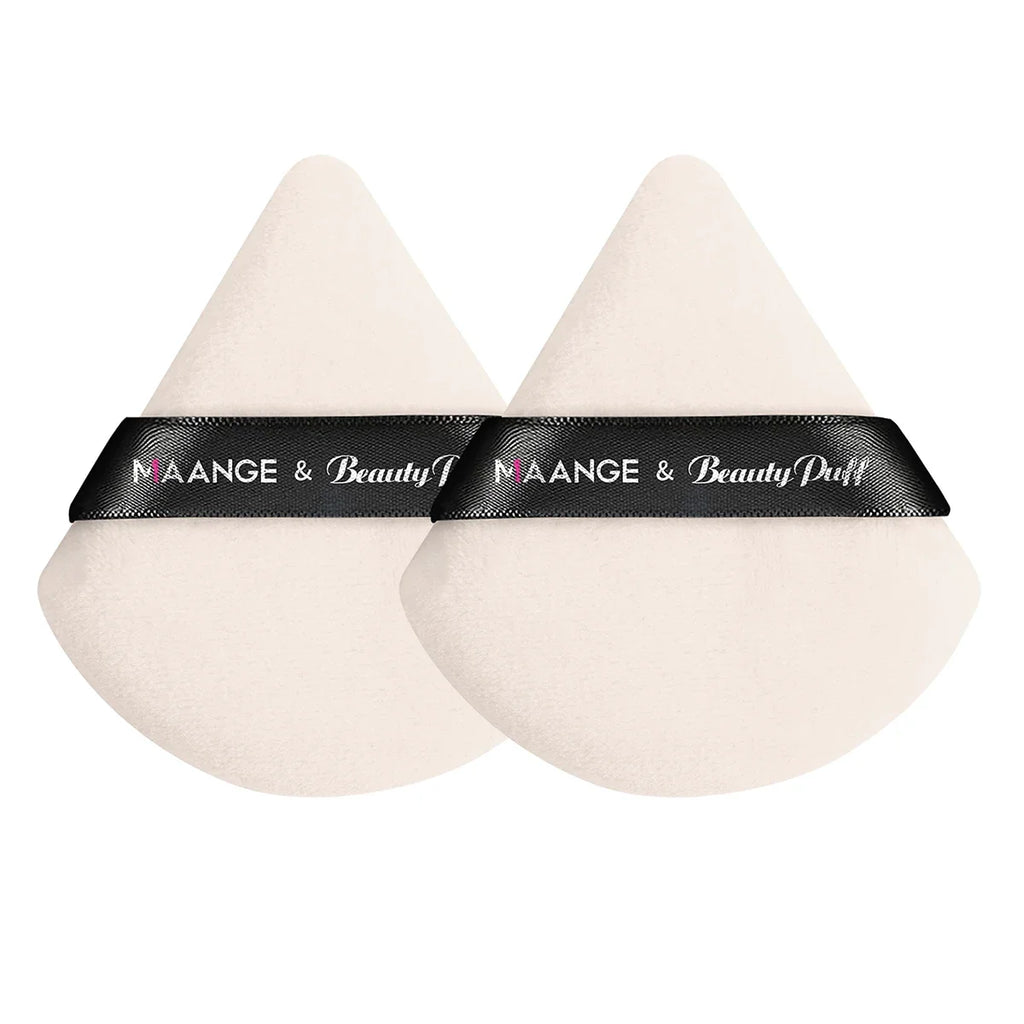 Maange 3Pcs Makeup Brushes + 2Pcs Triangle Powder Puff Set