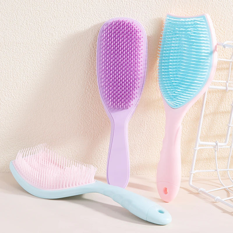 1pc Dual-Color Detangling Hair Brush, Scalp Massage Styling Comb for Women, Normal Hair Type Finishing Comb for Easy Cleaning Nanasbeautyholic