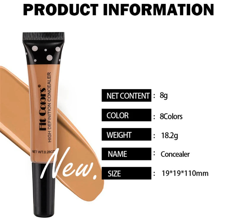 Fit Colors Full Cover Liquid Concealer BB Cream – Brightening, Waterproof & Natural Finish | 8 Shades