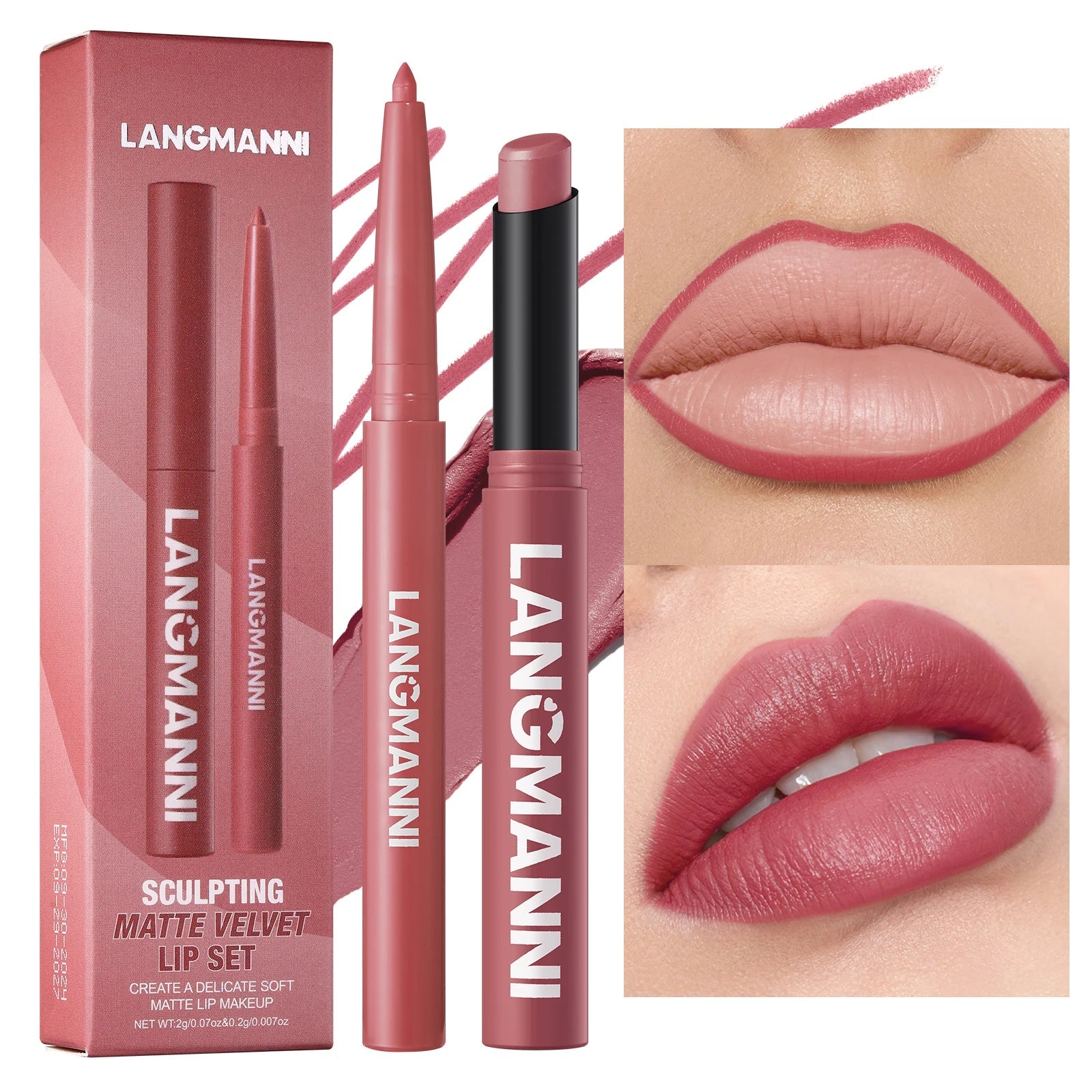 Integrated waterproof lipliner+lipstick lipstick lipstick set,no smudge,no fade,no cup,durable,easy to create a perfect makeup! Nanasbeautyholic