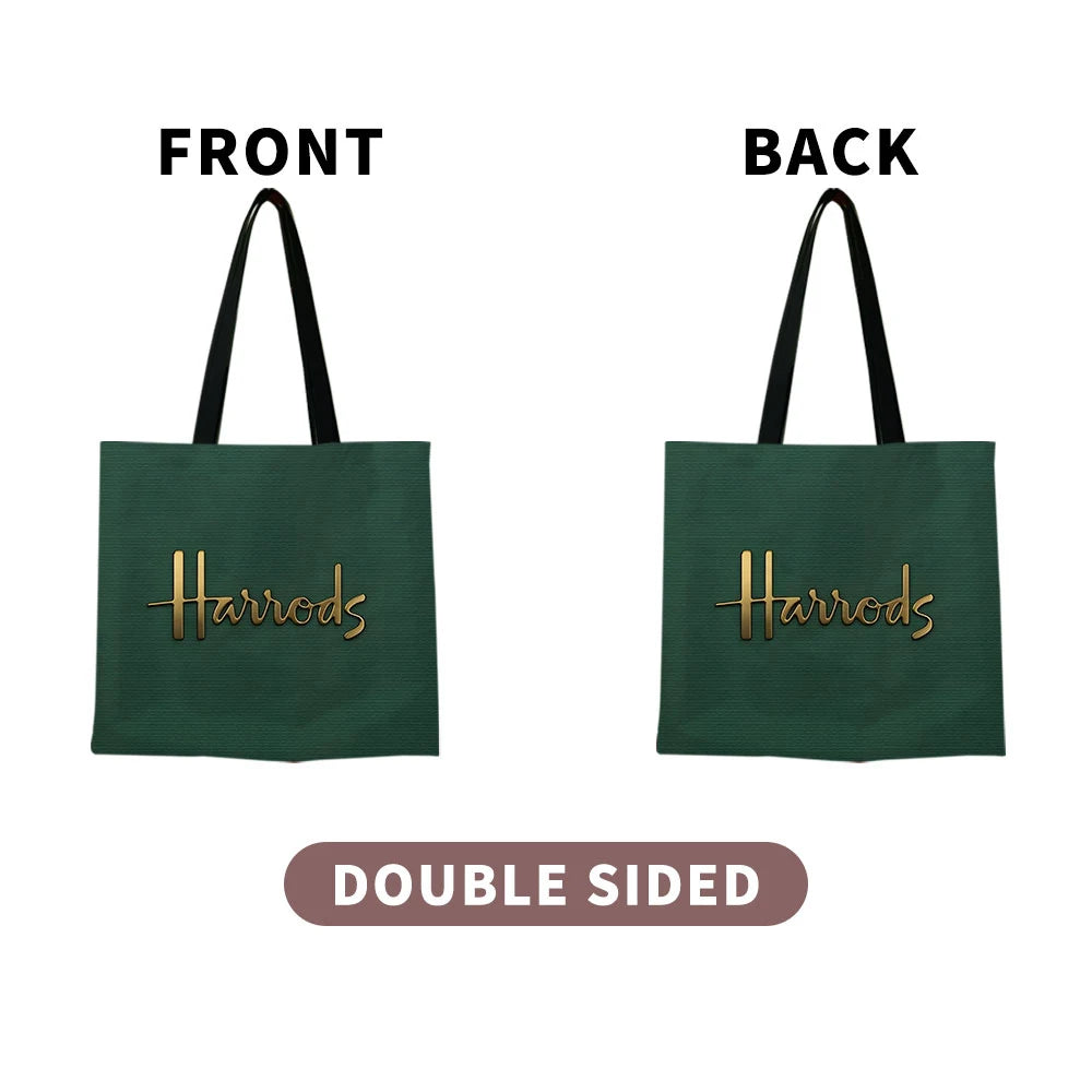 1 Pc  Harrods Tote Bag, Foldable Shopping Bag, Reusable Shopper Bag Art Print Tote Bag Nanasbeautyholic