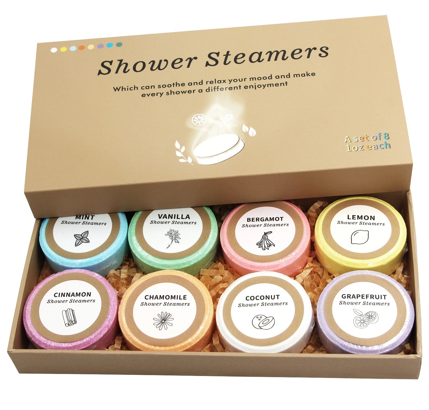 Shower Steamers Aromatherapy - Birthday Gifts for Women, 8 Pack Shower Bombs with Essential Oils, Spa Gifts for Women, Mom Nanasbeautyholic