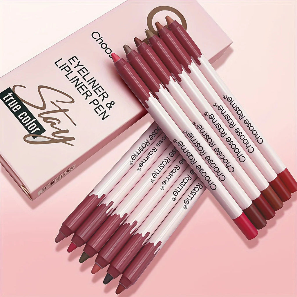 12 Colors/box Matte Lip Liner Pencil Set Waterproof Long Lasting Nude Red Lip Contour Pencil Sexy Rose Pink Lipstick Tint Makeup Nanasbeautyholic