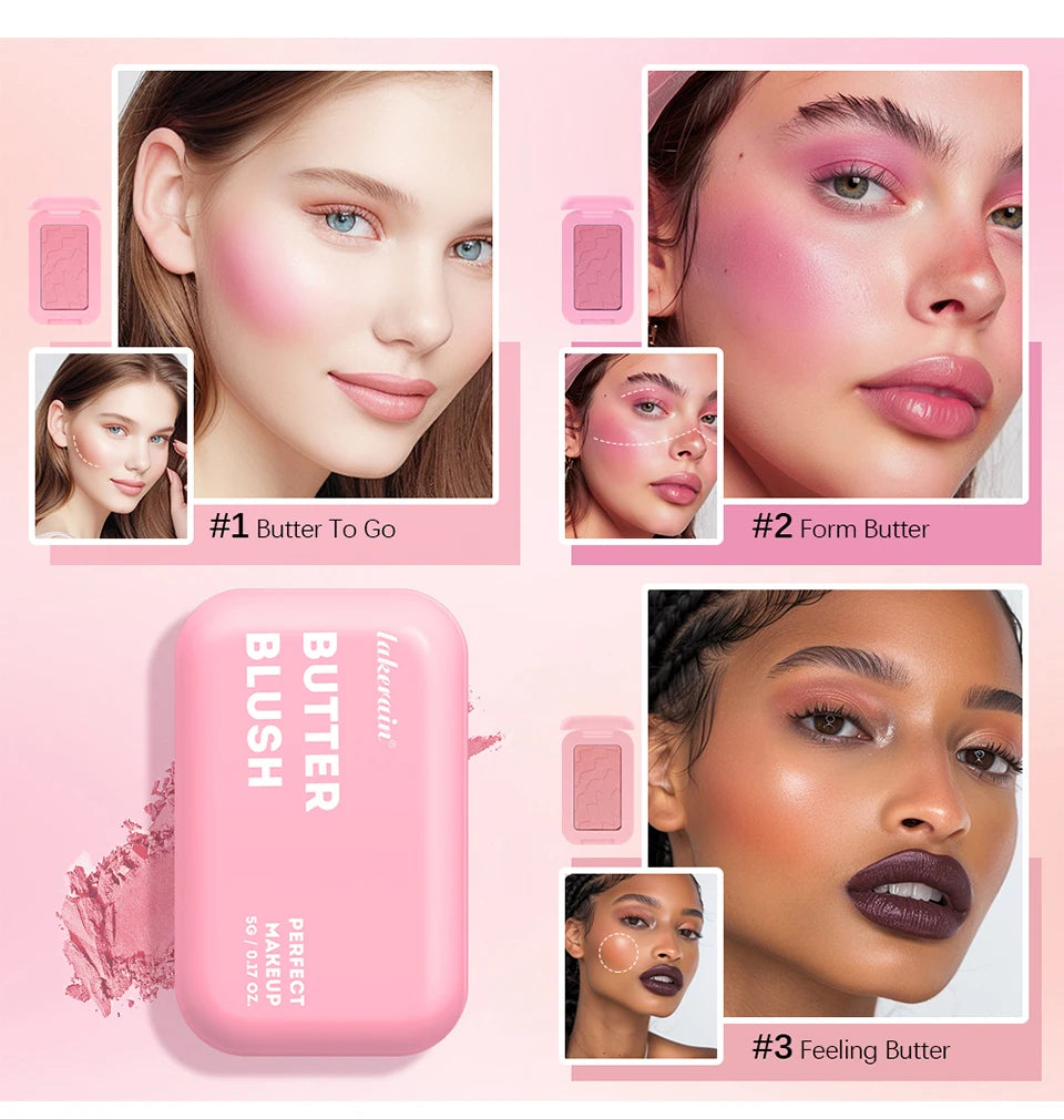 Professional Makeup Powder Blush 12HR Wear Vegan Formula Blusher Makeup Blush in Bar Cosmetics Palette Powder Pink Cream Face Nanasbeautyholic