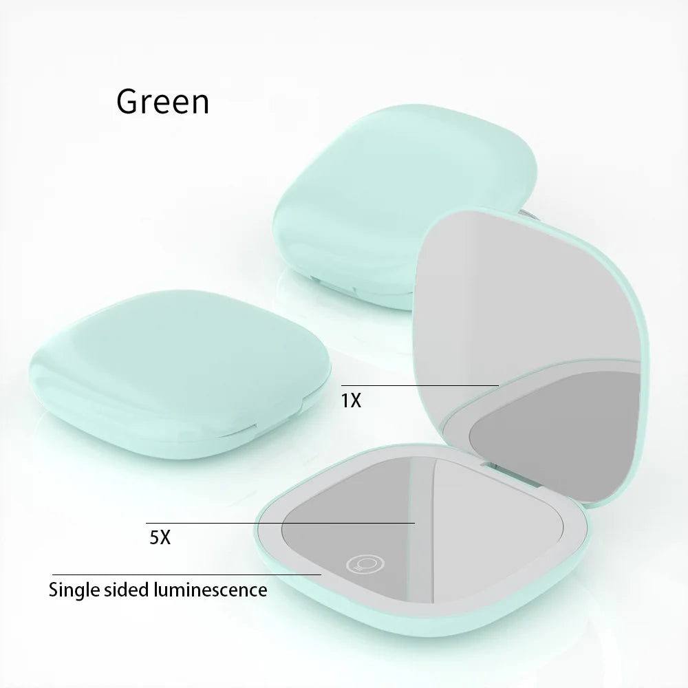 Mini Compact Foldable Pocket Hand Led Makeup Mirror