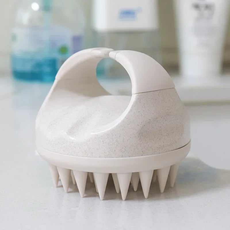 Scalp Brush Massager Sculp Scrubber Brush Wheat Straw Biodegradable Silicone Shampoo Brush Hair Scalp Massager For Hair Growth Nanasbeautyholic
