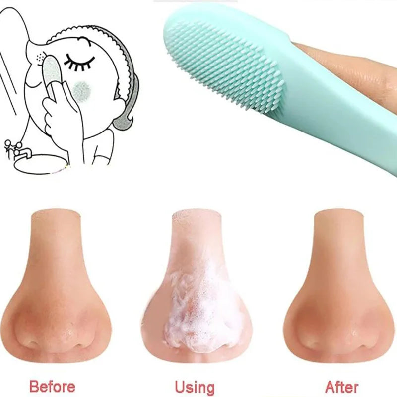 Portable Double-sided Silicone Facial Cleaning Brush Blackhead Removal Massage Skin Care Tool Makeup Remover Beauty Supplies Nanasbeautyholic