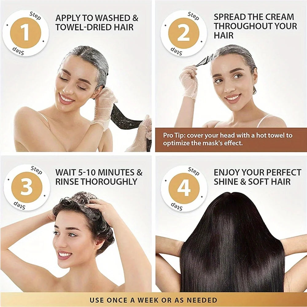 GZE Collagen Keratin Hair Mask - Deep Conditioning for Dry Hair - Infused with Argan Oil, Coconut Oil, and Shea Butter Nanasbeautyholic