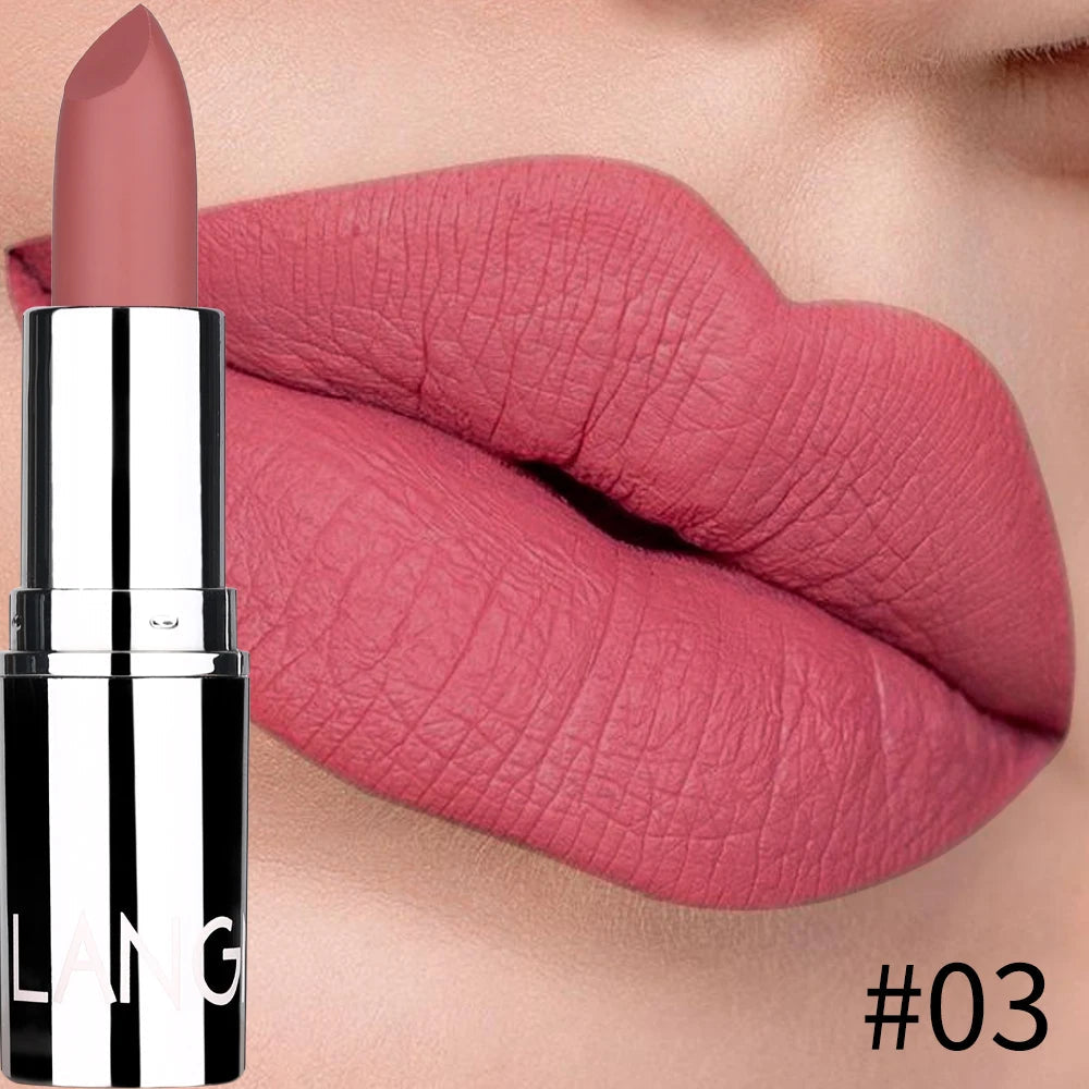 Langmani Silver Tube Matte Lipstick Non Staying Cup Makeup Lipstick  8 colors available Nanasbeautyholic