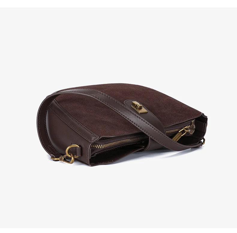 Genuine Cowhide Leather Shoulder Bag – Soft, Structured & Timeless