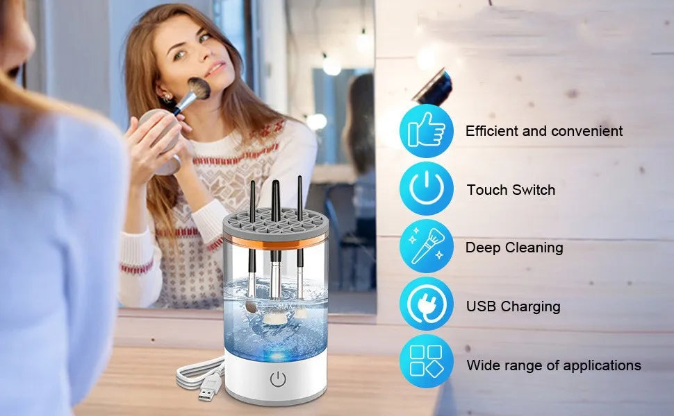 USB Electric Makeup Brush Cleaner Portable ,Quick Dry Tool