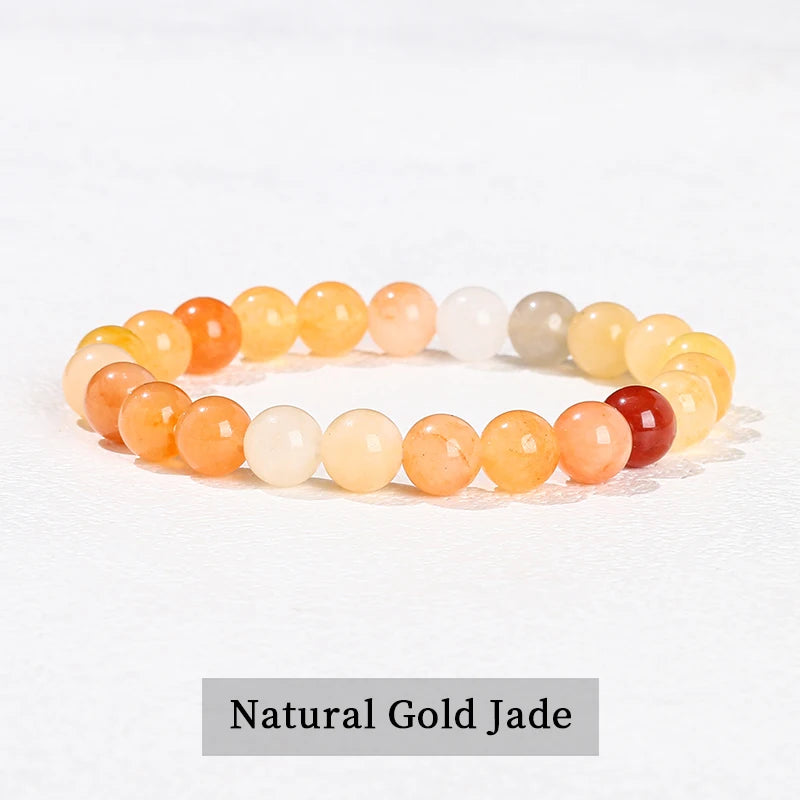 Natural Gemstone Bead Bracelet — Amethyst, Tiger Eye, Crystal, Agate & More | Reiki Healing Jewelry