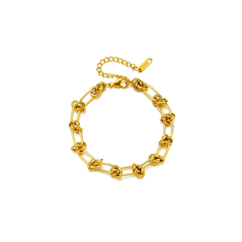 Twist Knot Necklace & Bracelet Set – 316L Stainless Steel, Gold & Silver