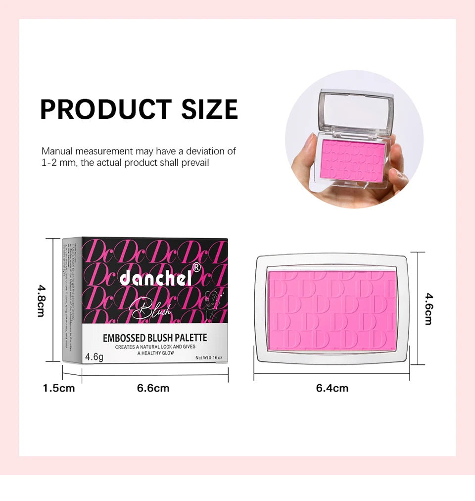 Embossed Matte Blush Palette – High-Pigment Cheek Powder for a Natural Rosy Glow