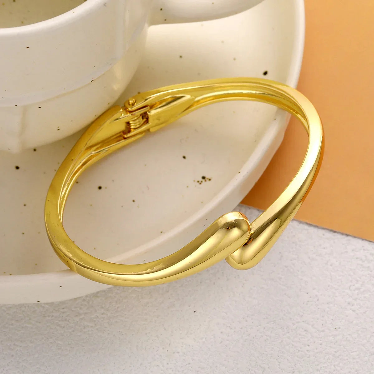 Teardrop Cuff Bangle Bracelet for Women – Adjustable Gold & Silver Open Bracelet