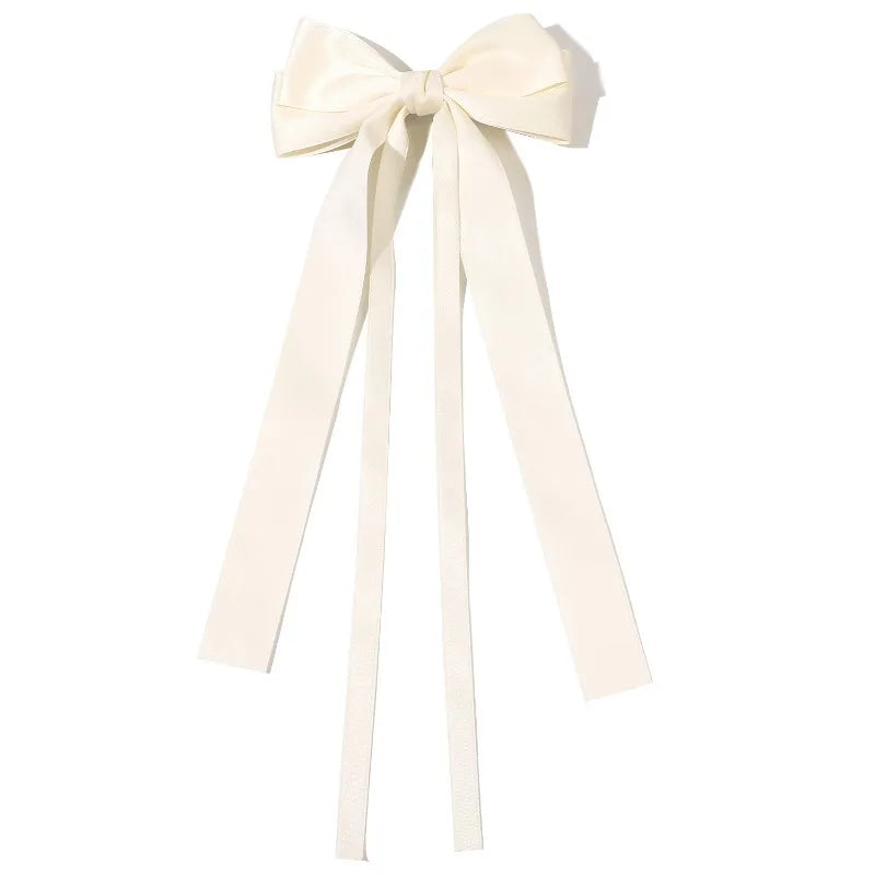 Korean Solid Color Ribbon Double Bowknot Hair Clips