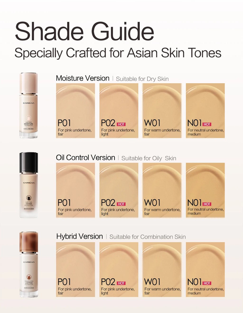CARSLAN Long-lasting Moisture Matte Liquid Face Foundation
