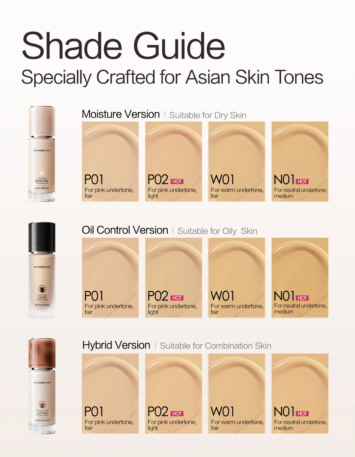 CARSLAN Long-lasting Moisture Matte Liquid Face Foundation