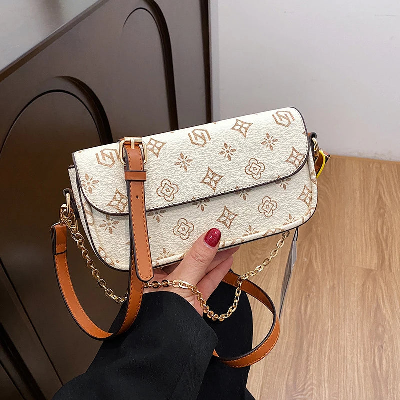 Retro printed small square bag