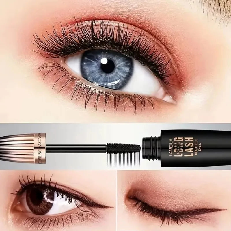 Waterproof 4D Mascara Thick Long Smudge-proof Plump Encrypted Long-lasting Curling Large Eye Makeup Makeup Tools Nanasbeautyholic