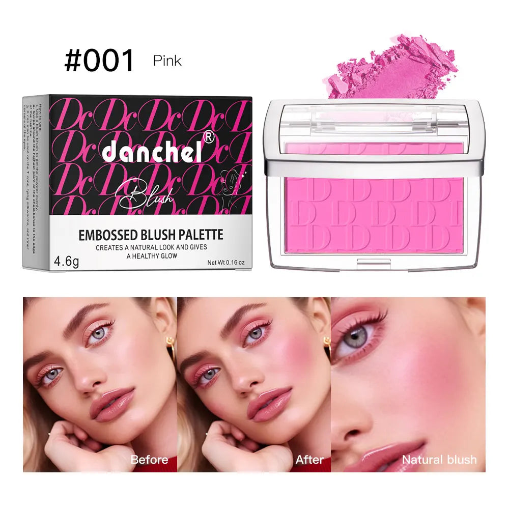 Embossed Matte Blush Palette – High-Pigment Cheek Powder for a Natural Rosy Glow