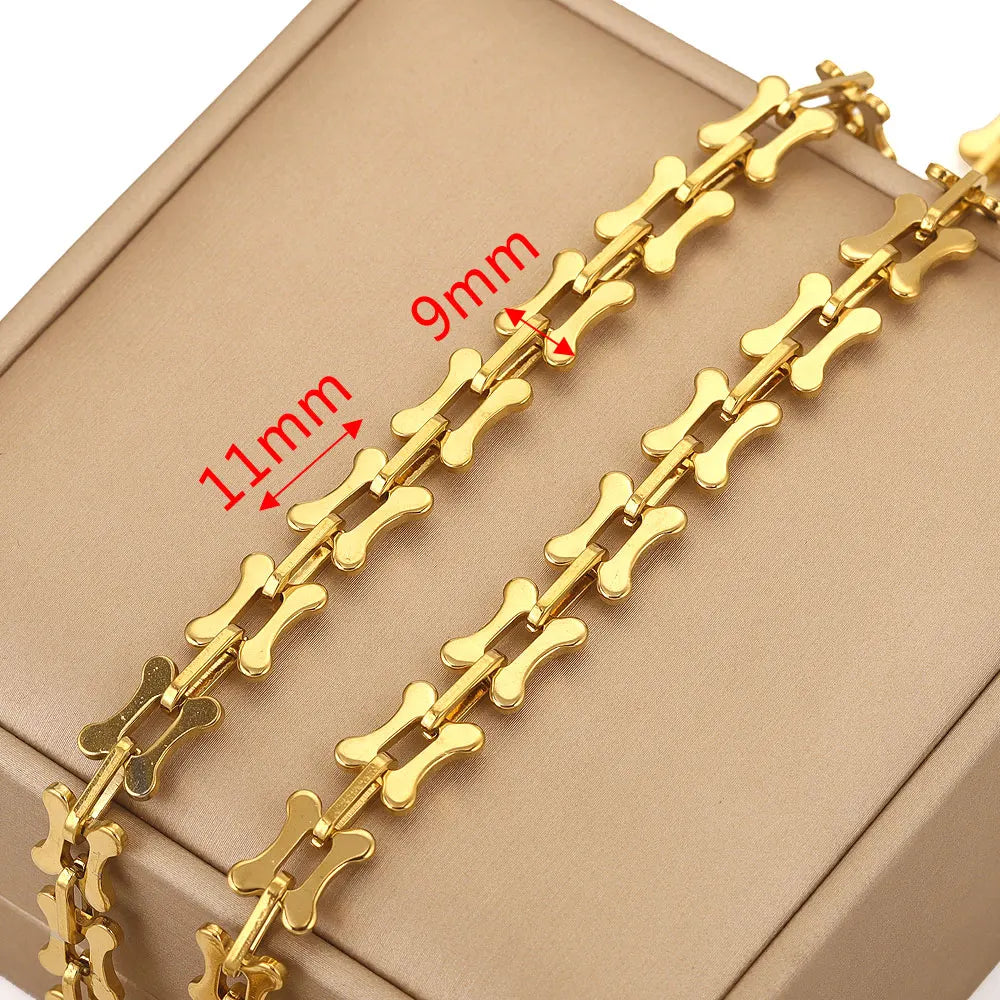 1 Meter 18K Gold Plated Stainless Steel Link Chain for Jewelry Making – Bulk Rolo Cable Necklace & Bracelet Chain