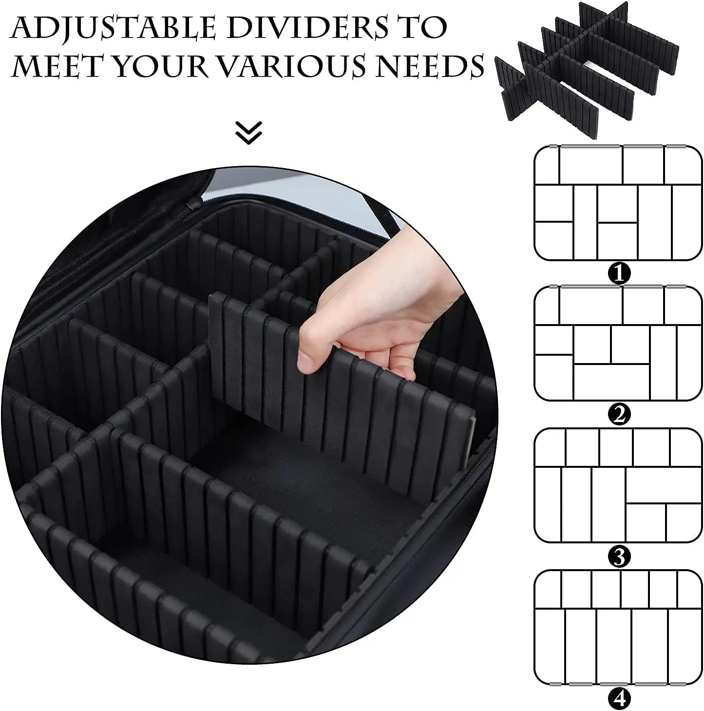 Large capacity travel makeup case, portable artist organizer with adjustable dividers and shoulder strap for toiletries jewelry Nanasbeautyholic