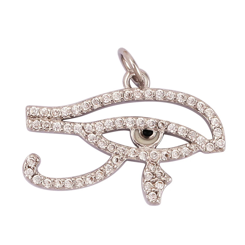 Evil Eye Charm Pendant – 18K Gold Plated CZ Cubic Zirconia | Necklace & Bracelet Jewelry Making