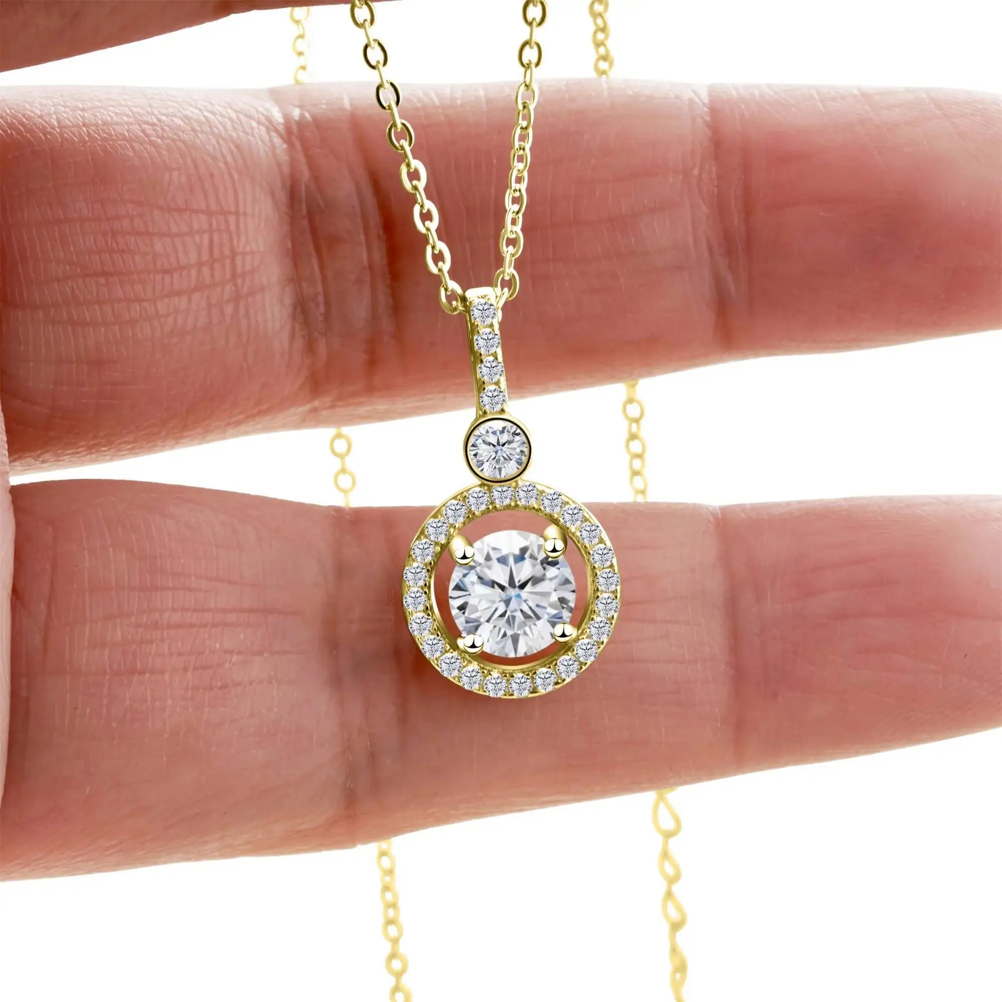 1ct Moissanite Pendant Necklace Sterling Silver — Outshines Diamonds, Captures Every Heart
