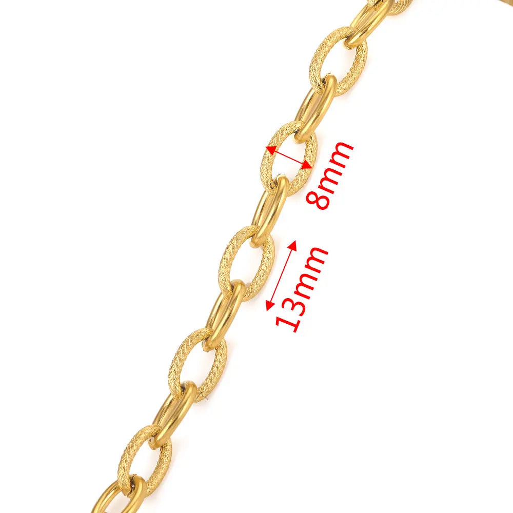 1 Meter 18K Gold Plated Stainless Steel Link Chain for Jewelry Making – Bulk Rolo Cable Necklace & Bracelet Chain