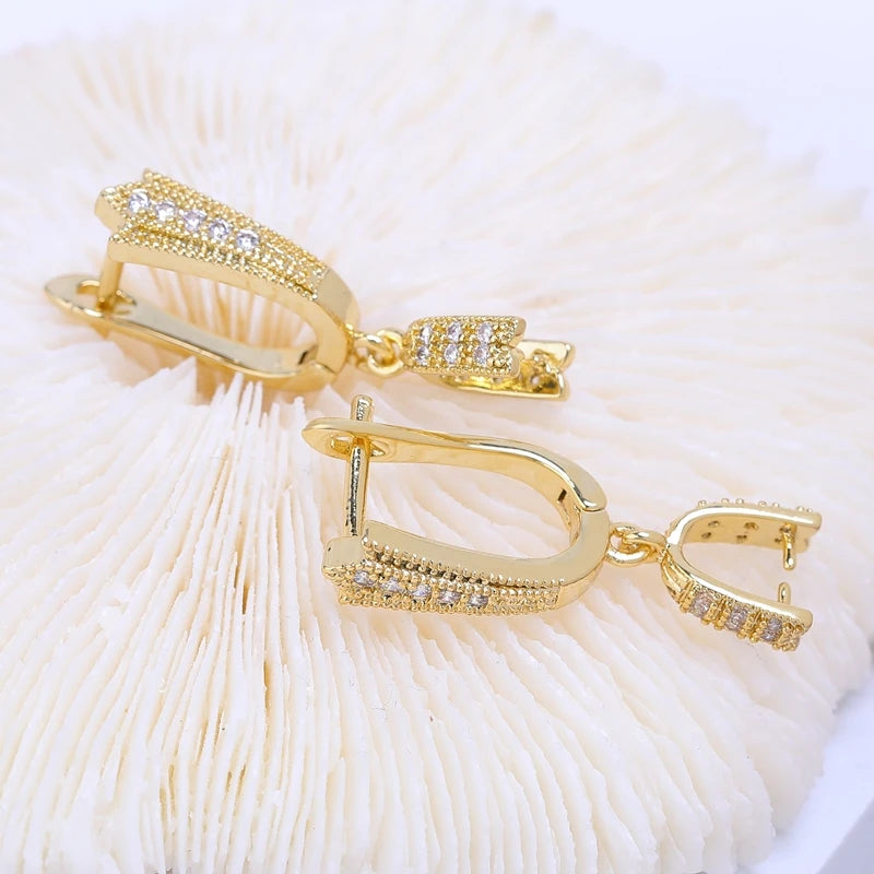 Juya 18K Gold & Silver Plated Earring Hooks – Micro Pave Zircon DIY Jewelry Findings