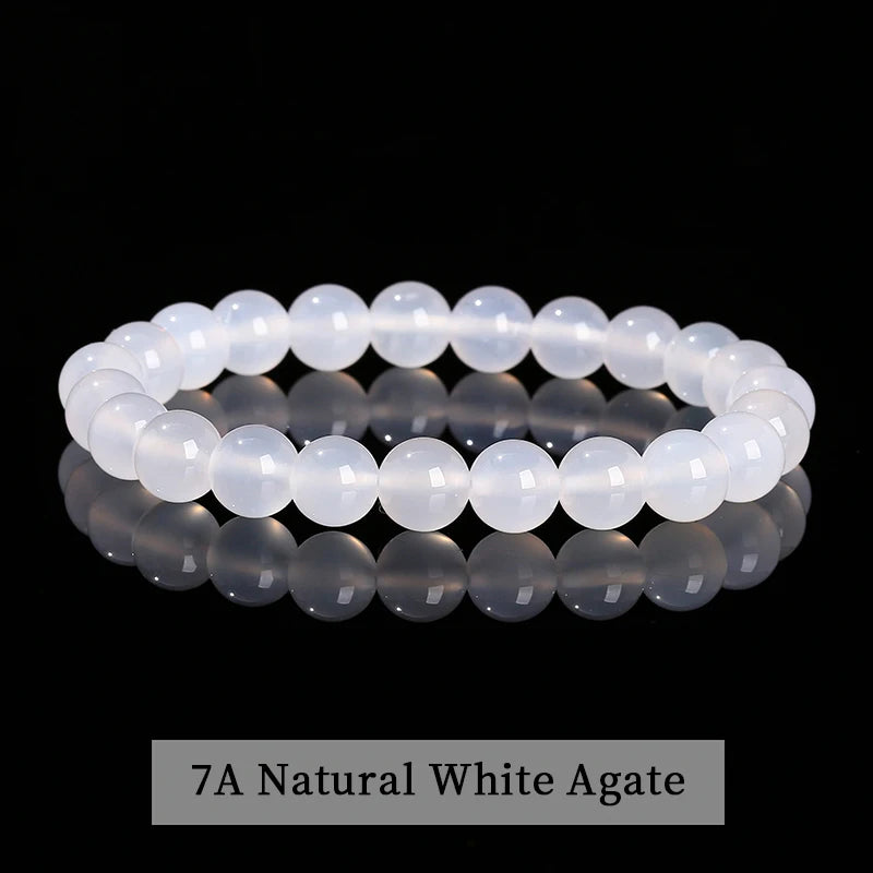 Natural Gemstone Bead Bracelet — Amethyst, Tiger Eye, Crystal, Agate & More | Reiki Healing Jewelry