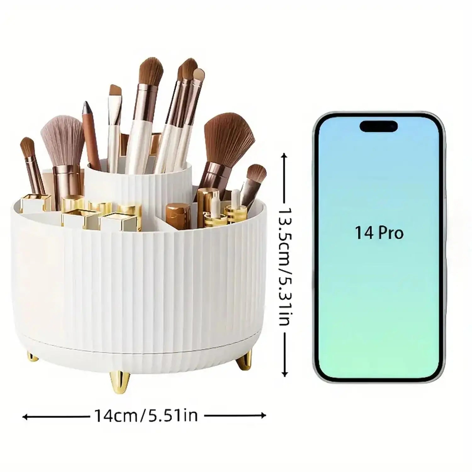 360° Rotating Makeup Organizer - 1pc Plastic