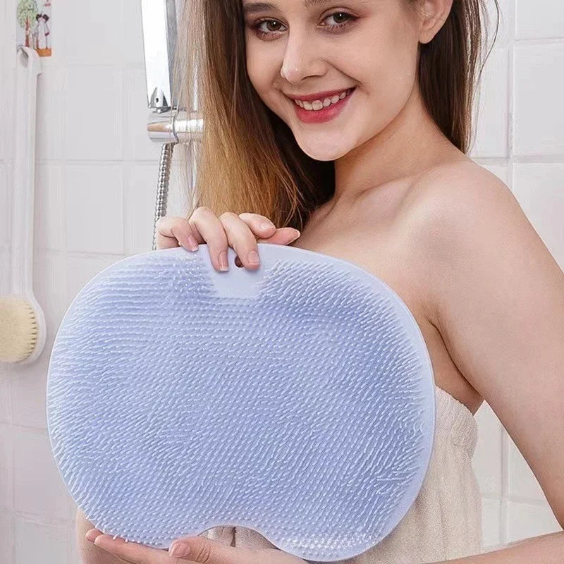Exfoliating Shower Massage Scraper Back Massage Brush Bathroom Non-slip Bath Mat Silicone Foot Wash Body Cleaning Bathing Tool Nanasbeautyholic